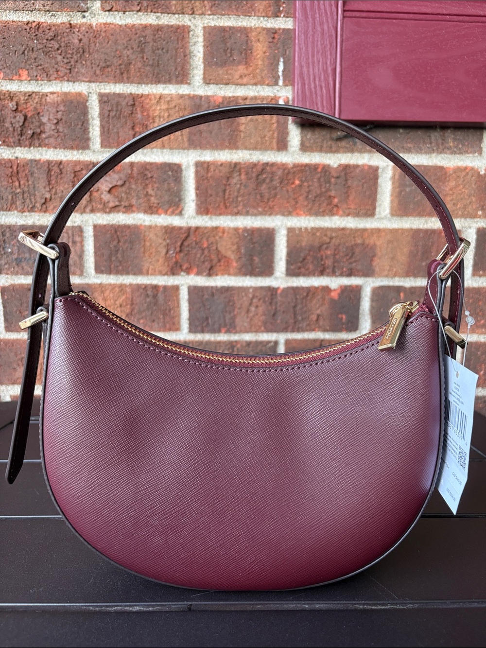 NWT-Kate Spade-SET-Madison-Crescent Bag &Cardholder-Dk Merlot-Forest Blooms-$468 - Picture 5 of 15